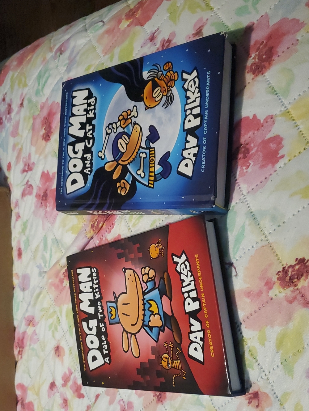 Dog Man Book Duo by Dav Pilkey - Blue & Red Covers